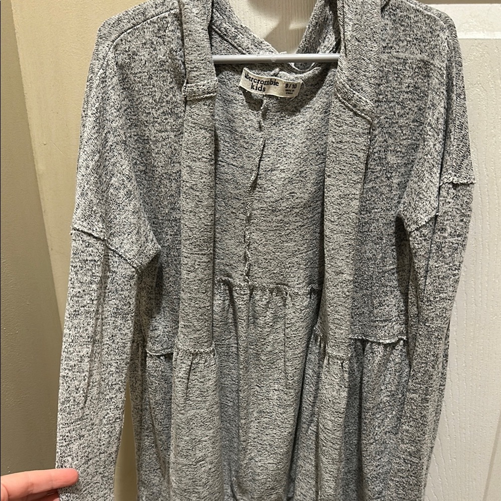 Gray Hooded Cardigan